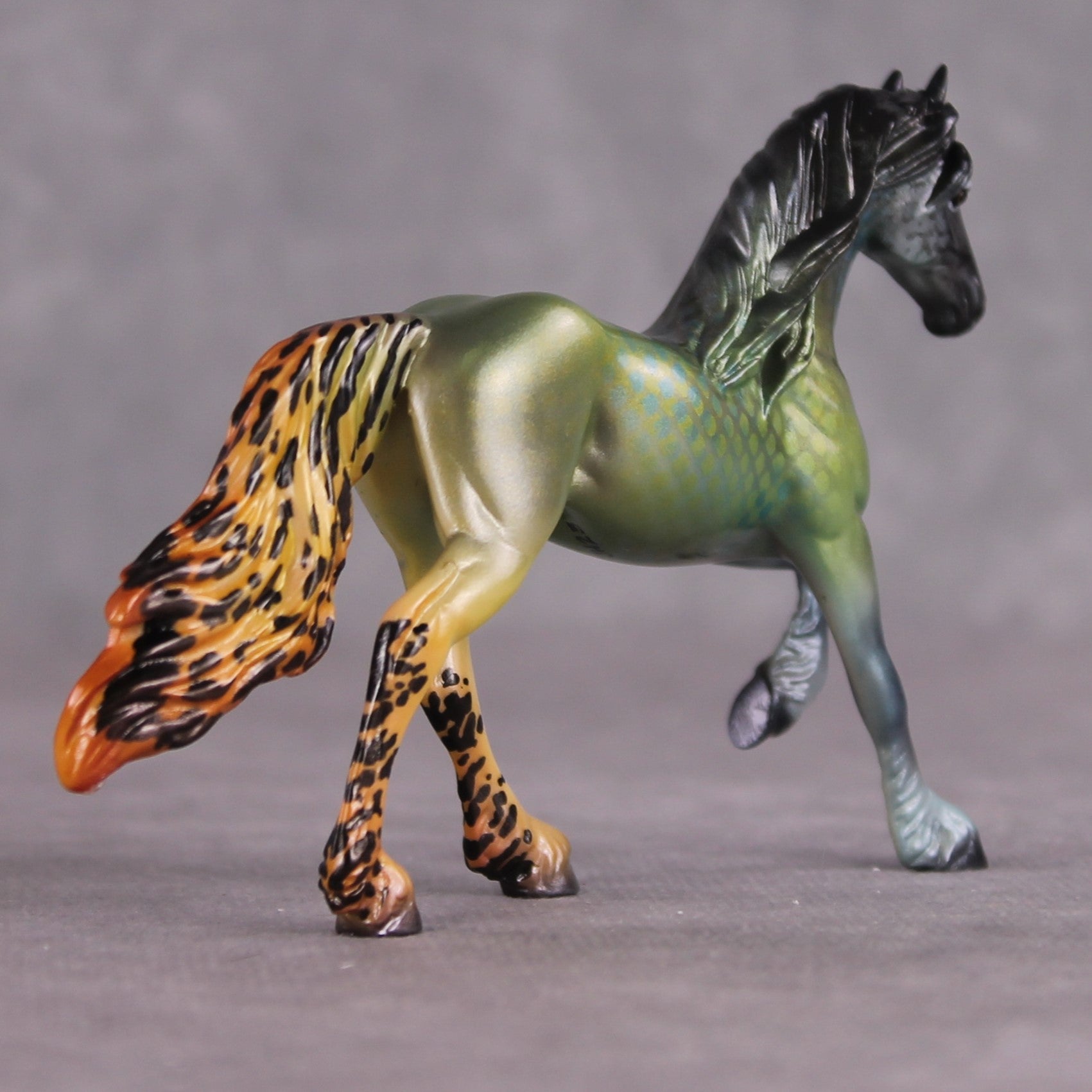 "Half Moon" OOAK Glossy Guppy Inspired Friesian Chip by Jess Hamill