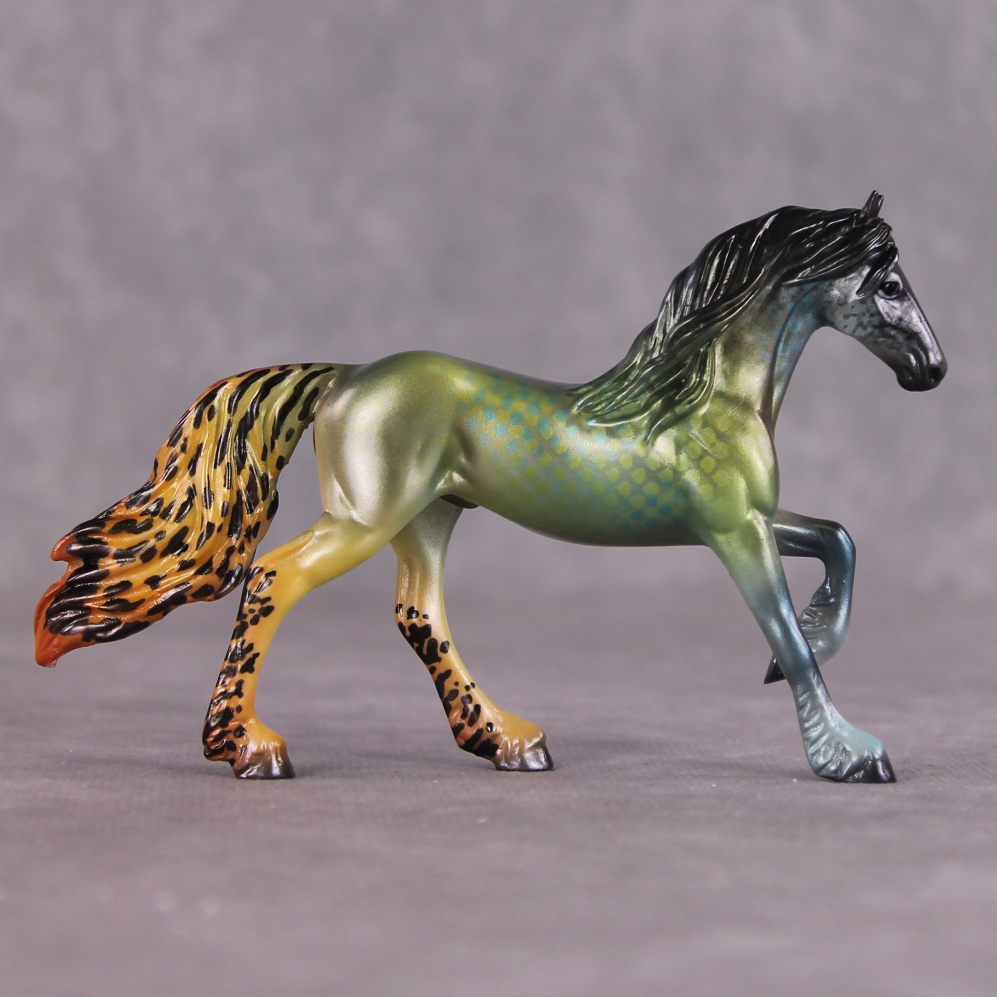 "Half Moon" OOAK Glossy Guppy Inspired Friesian Chip by Jess Hamill