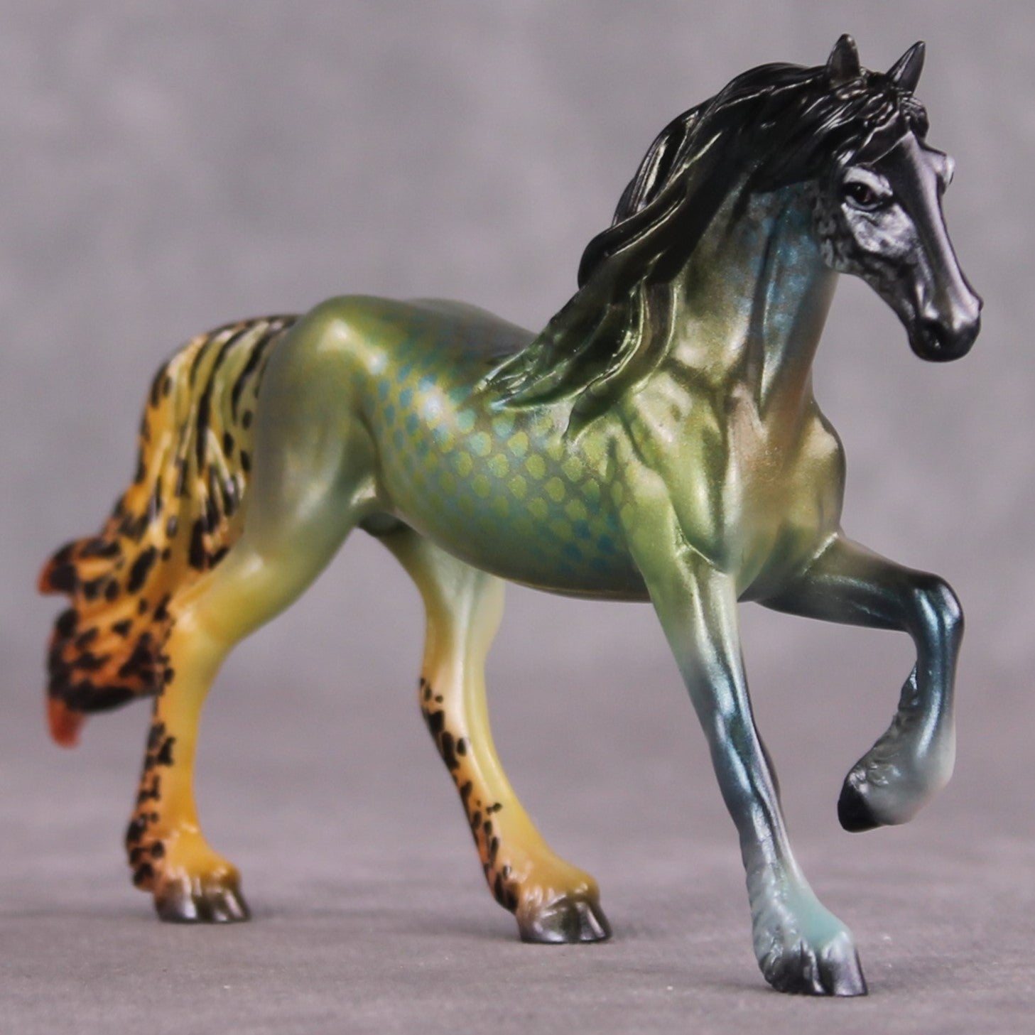 "Half Moon" OOAK Glossy Guppy Inspired Friesian Chip by Jess Hamill