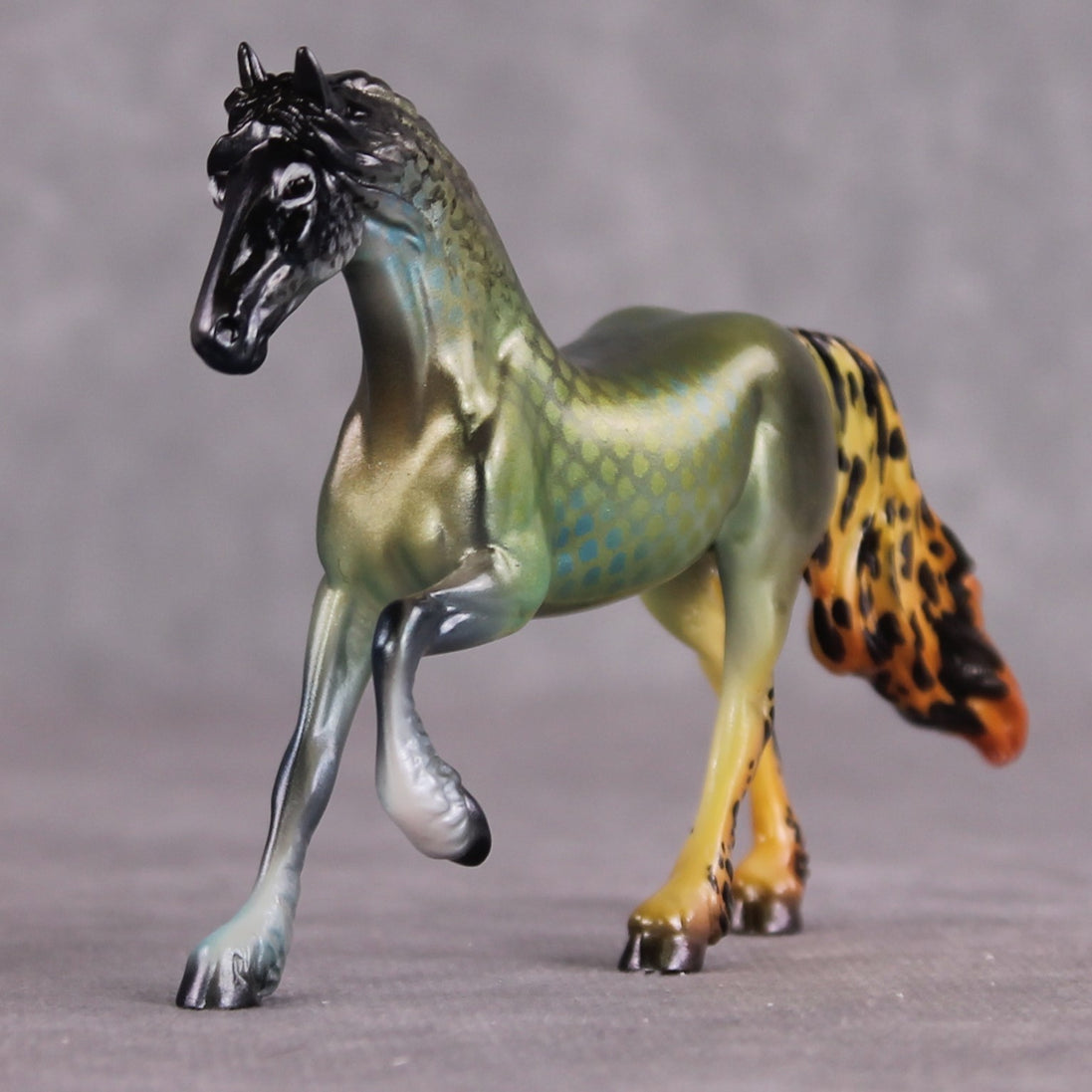 "Half Moon" OOAK Glossy Guppy Inspired Friesian Chip by Jess Hamill