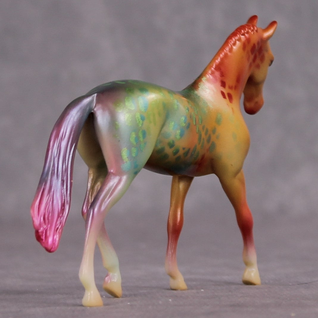 "Rainbow Splash" OOAK Glossy Rainbow Parrot Fish Inspired Warmblood Chip by Jess Hamill