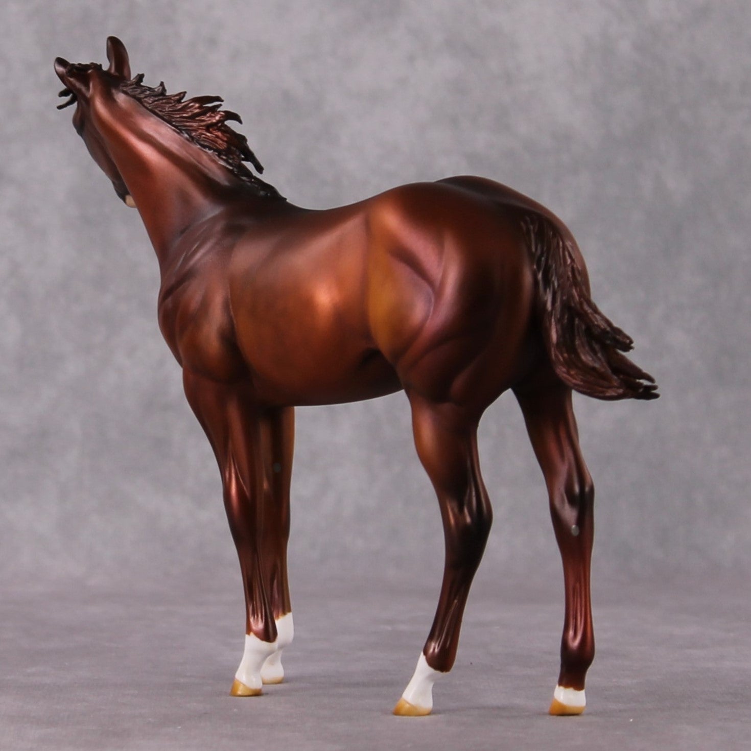 Darla OOAK Dapple Copper Chestnut Weanling By Julie Keim HS24 MHP Auction Piece