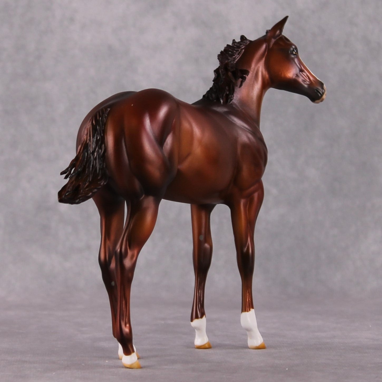 Darla OOAK Dapple Copper Chestnut Weanling By Julie Keim HS24 MHP Auction Piece