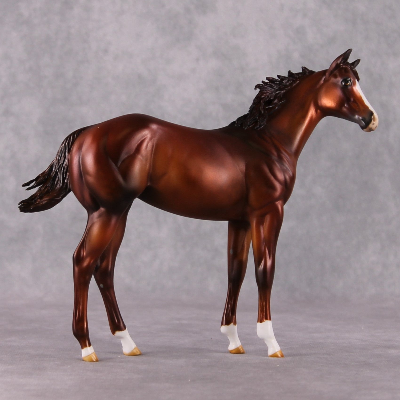 Darla OOAK Dapple Copper Chestnut Weanling By Julie Keim HS24 MHP Auction Piece