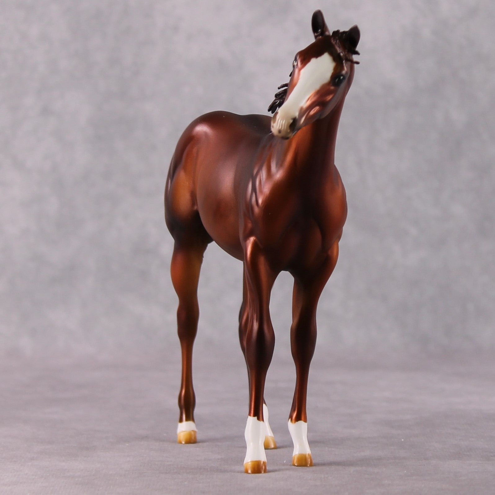 Darla OOAK Dapple Copper Chestnut Weanling By Julie Keim HS24 MHP Auction Piece