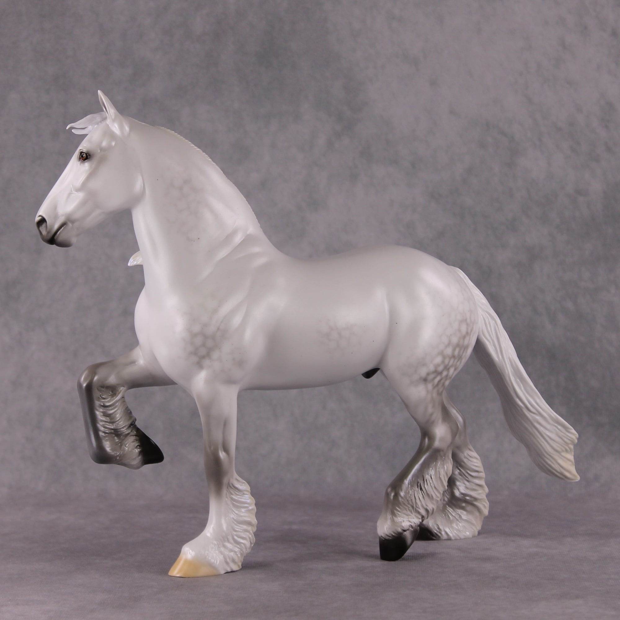 Starlit Snowfall OOAK Light Dapple Pearl Grey with Blue interference Trotting Drafter By Ellen Robbins HS24