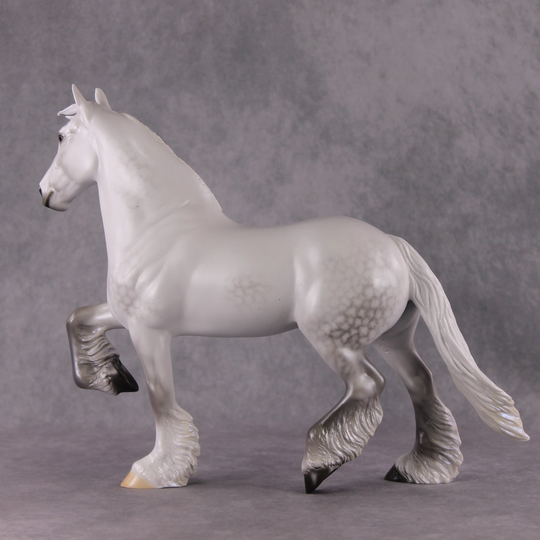 Starlit Snowfall OOAK Light Dapple Pearl Grey with Blue interference Trotting Drafter By Ellen Robbins HS24