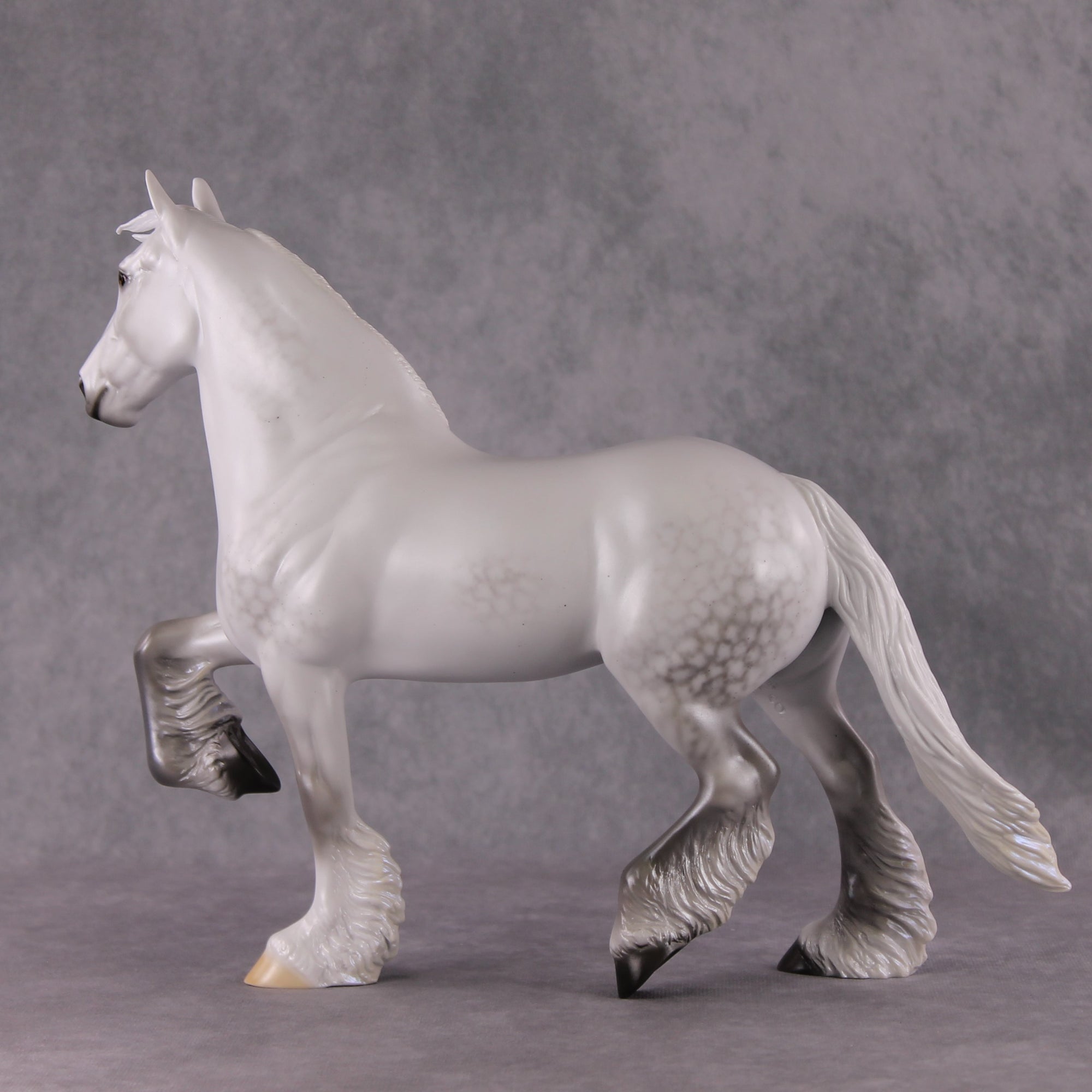 Starlit Snowfall OOAK Light Dapple Pearl Grey with Blue interference Trotting Drafter By Ellen Robbins HS24