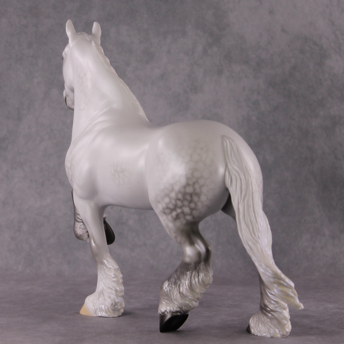 Starlit Snowfall OOAK Light Dapple Pearl Grey with Blue interference Trotting Drafter By Ellen Robbins HS24