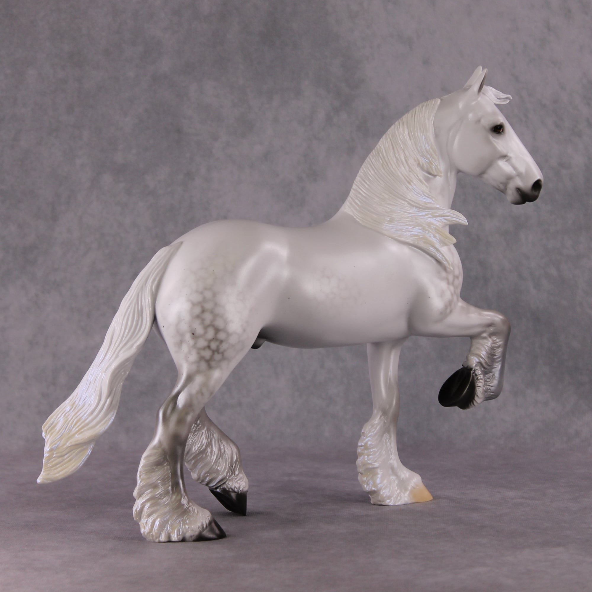 Starlit Snowfall OOAK Light Dapple Pearl Grey with Blue interference Trotting Drafter By Ellen Robbins HS24