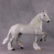 Starlit Snowfall OOAK Light Dapple Pearl Grey with Blue interference Trotting Drafter By Ellen Robbins HS24