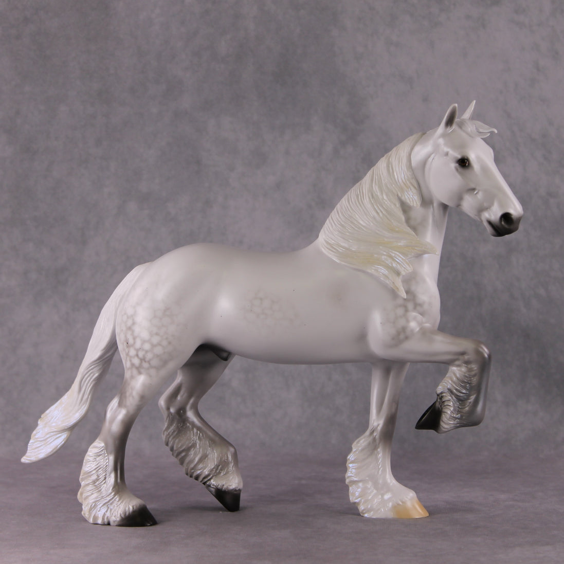 Starlit Snowfall OOAK Light Dapple Pearl Grey with Blue interference Trotting Drafter By Ellen Robbins HS24