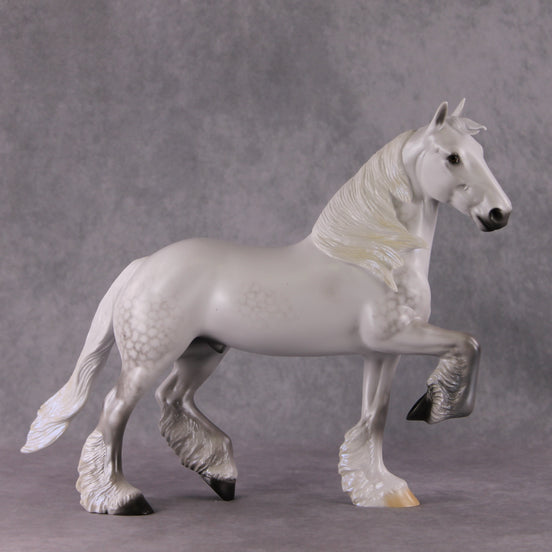 Starlit Snowfall OOAK Light Dapple Pearl Grey with Blue interference Trotting Drafter By Ellen Robbins HS24