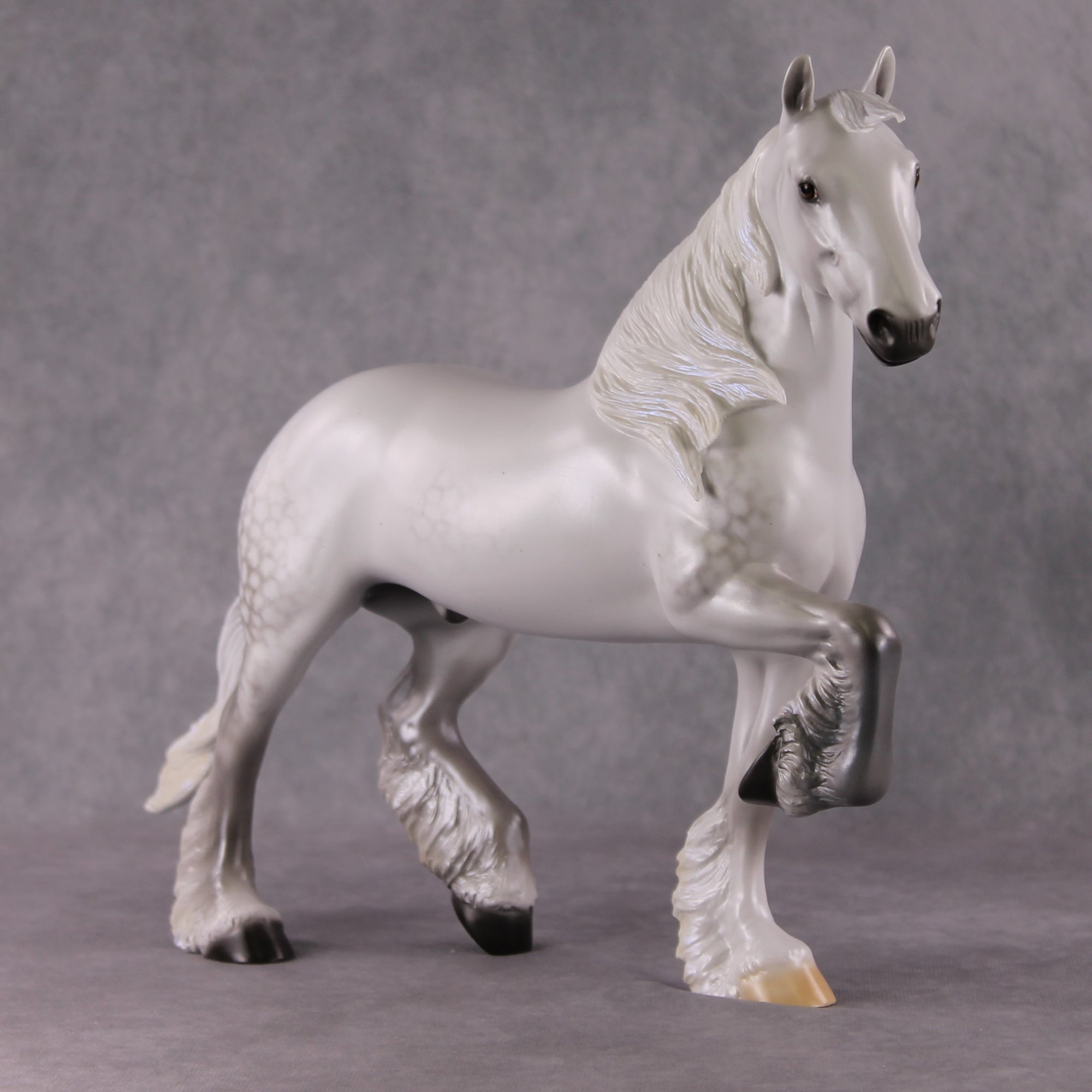 Starlit Snowfall OOAK Light Dapple Pearl Grey with Blue interference Trotting Drafter By Ellen Robbins HS24