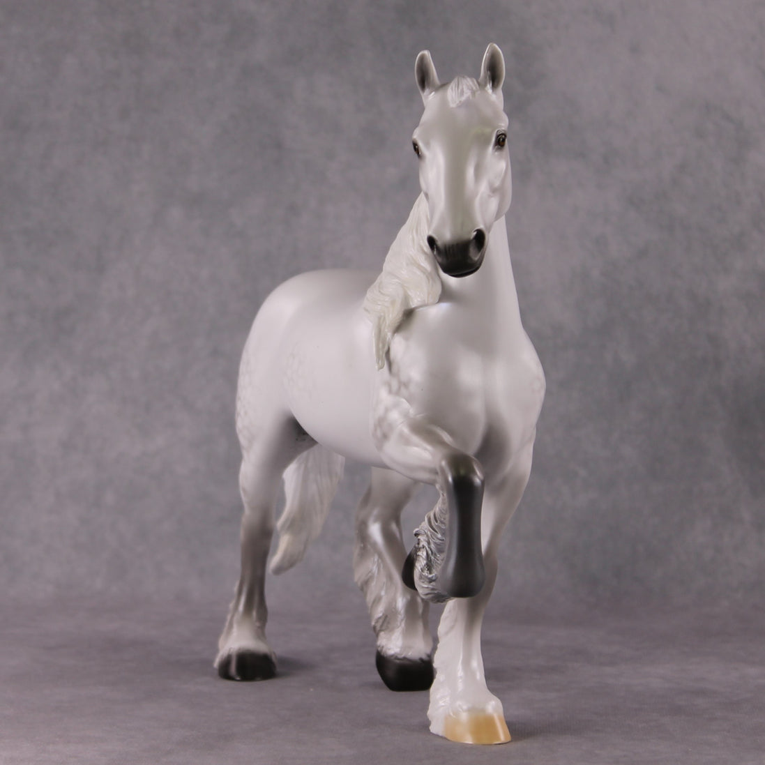 Starlit Snowfall OOAK Light Dapple Pearl Grey with Blue interference Trotting Drafter By Ellen Robbins HS24