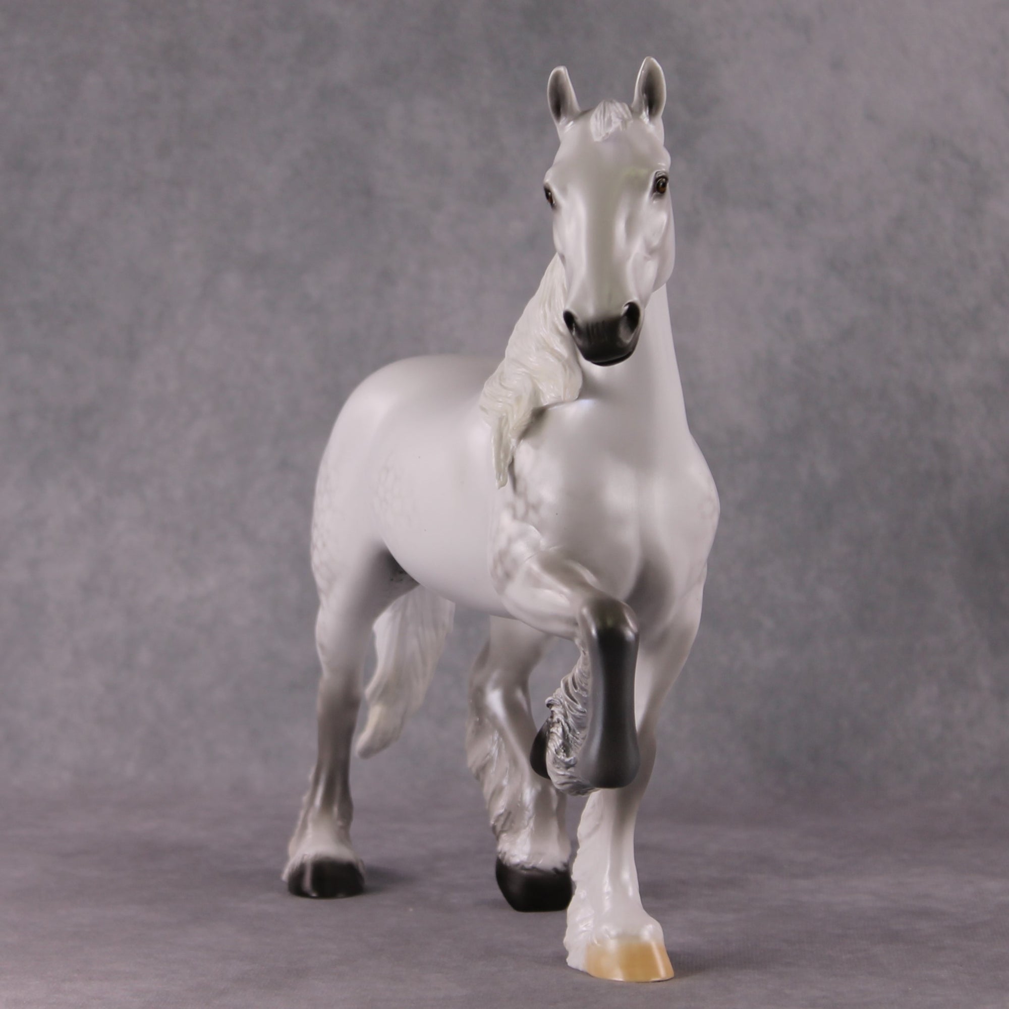 Starlit Snowfall OOAK Light Dapple Pearl Grey with Blue interference Trotting Drafter By Ellen Robbins HS24