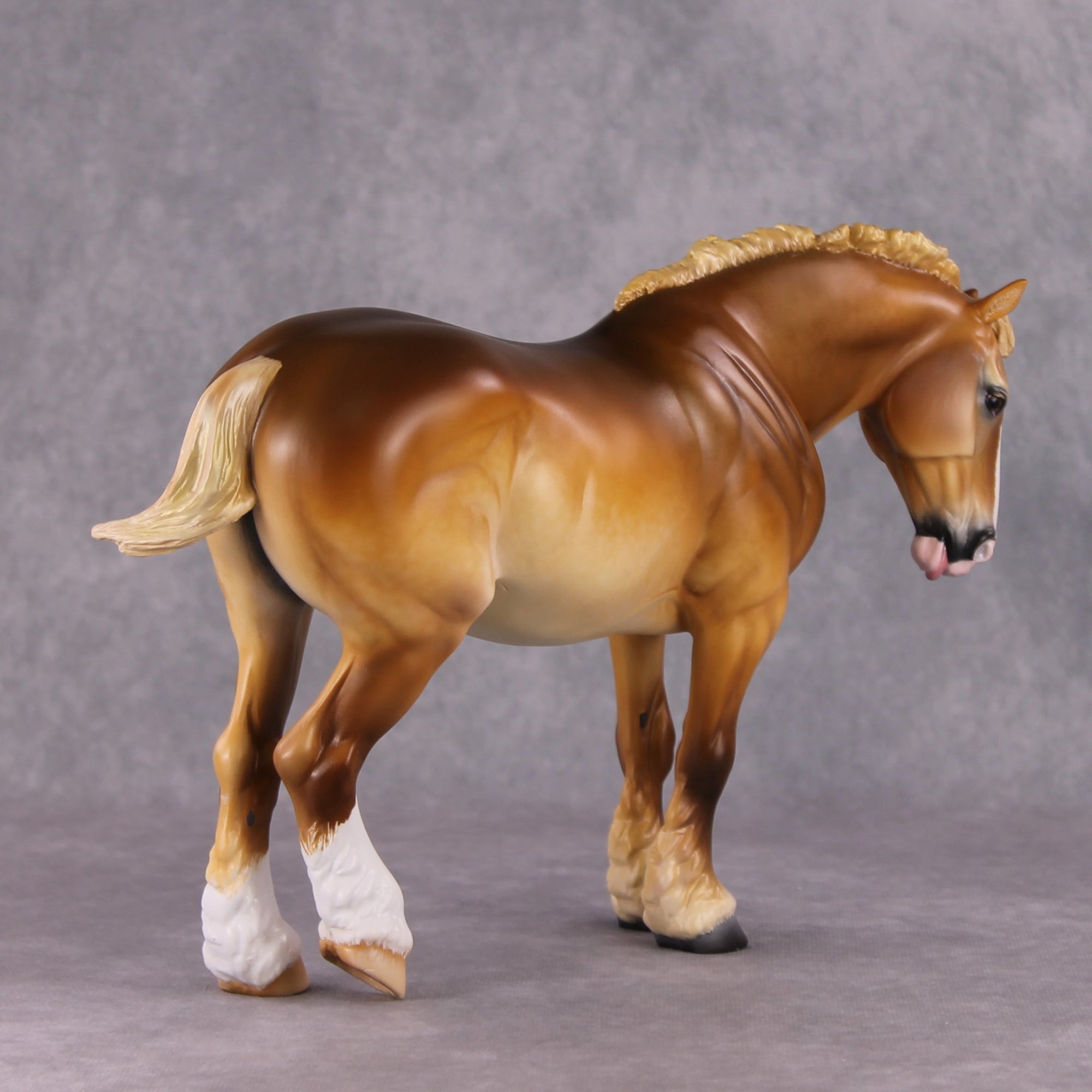 Jethro OOAK Shaded Dapple Flaxen Chestnut Custom Heavy Draft Painted and Customized By Tiffany Purdy HS24 Best Offer
