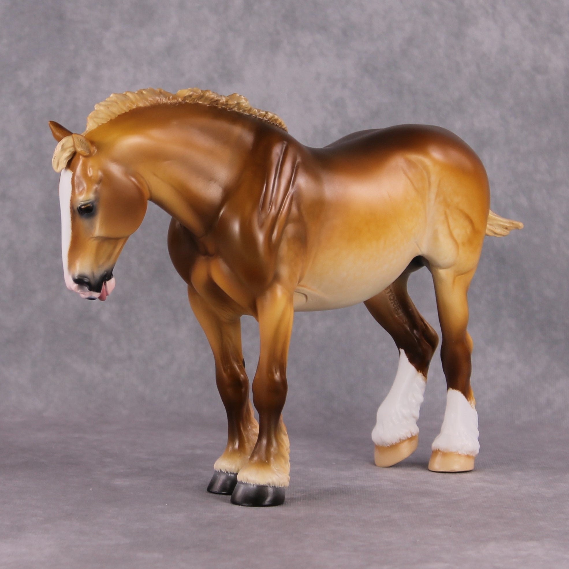 Jethro OOAK Shaded Dapple Flaxen Chestnut Custom Heavy Draft Painted and Customized By Tiffany Purdy HS24 Best Offer