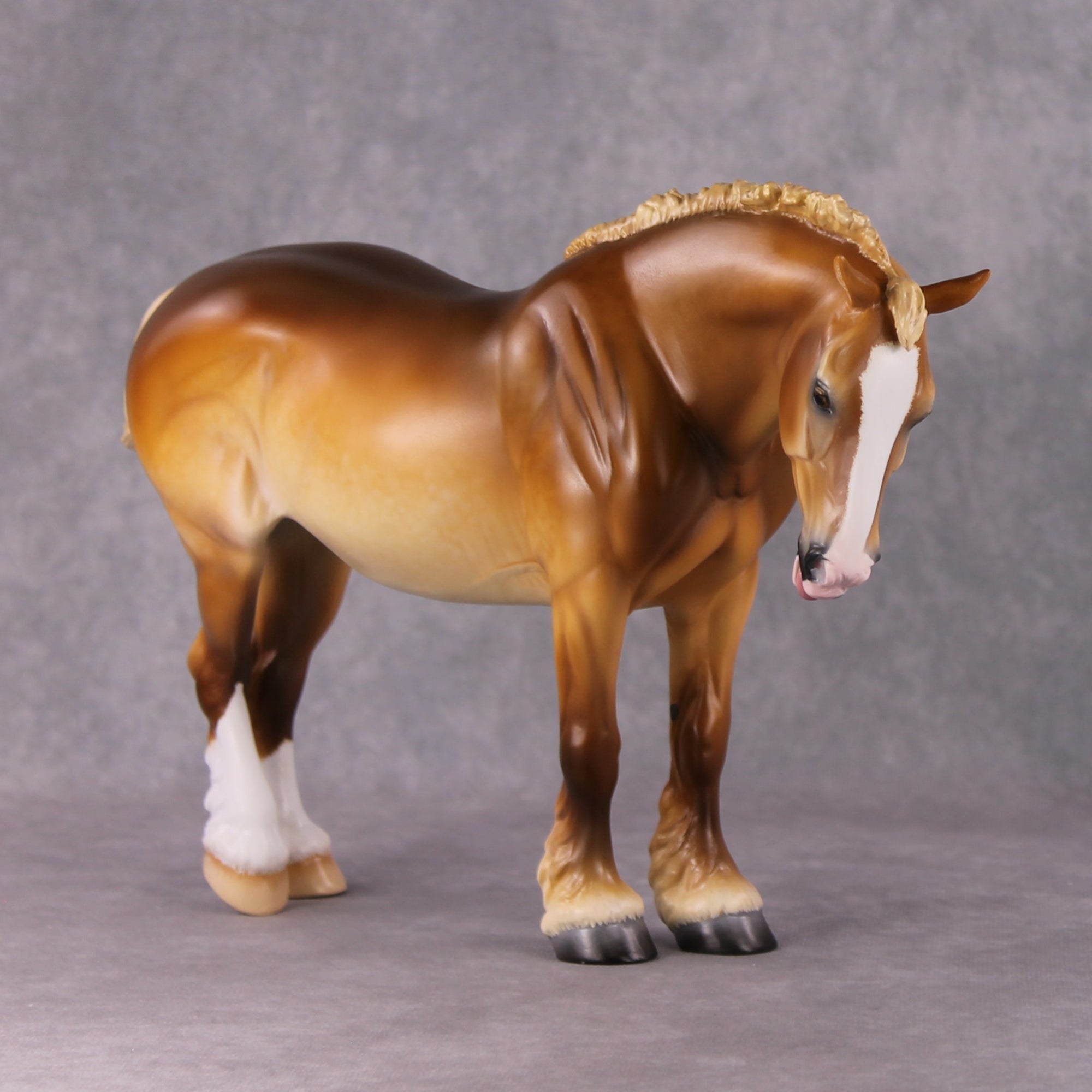 Jethro OOAK Shaded Dapple Flaxen Chestnut Custom Heavy Draft Painted and Customized By Tiffany Purdy HS24 Best Offer