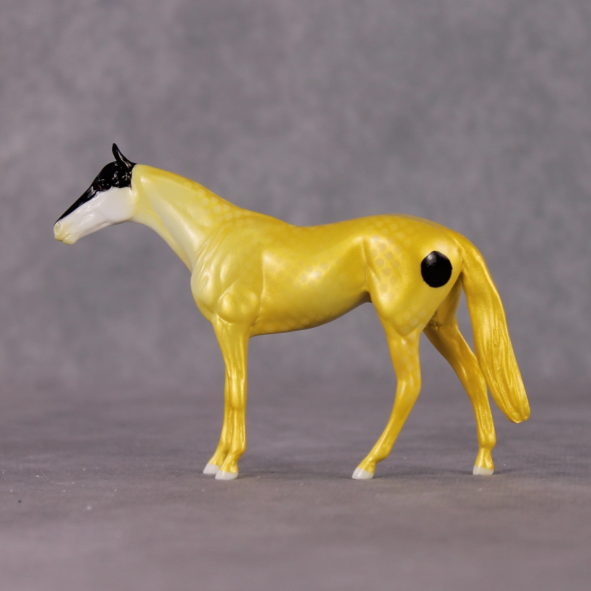 "Mr. Forcipiger Flavissimus" OOAK Glossy Yellow Longnose Butterfly Fish Inspired Thoroughbred Chip by Jess Hamill