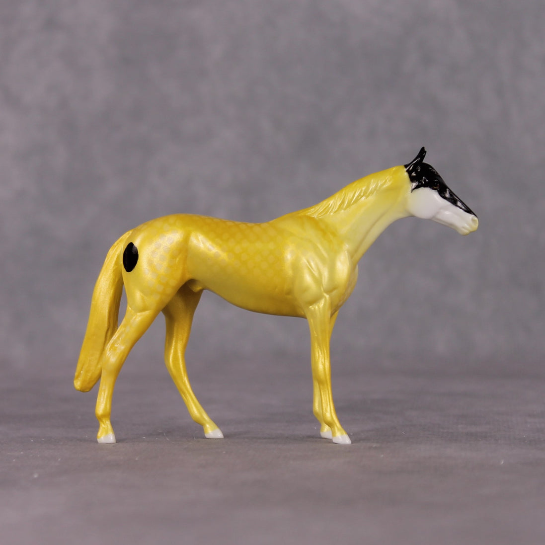 "Mr. Forcipiger Flavissimus" OOAK Glossy Yellow Longnose Butterfly Fish Inspired Thoroughbred Chip by Jess Hamill