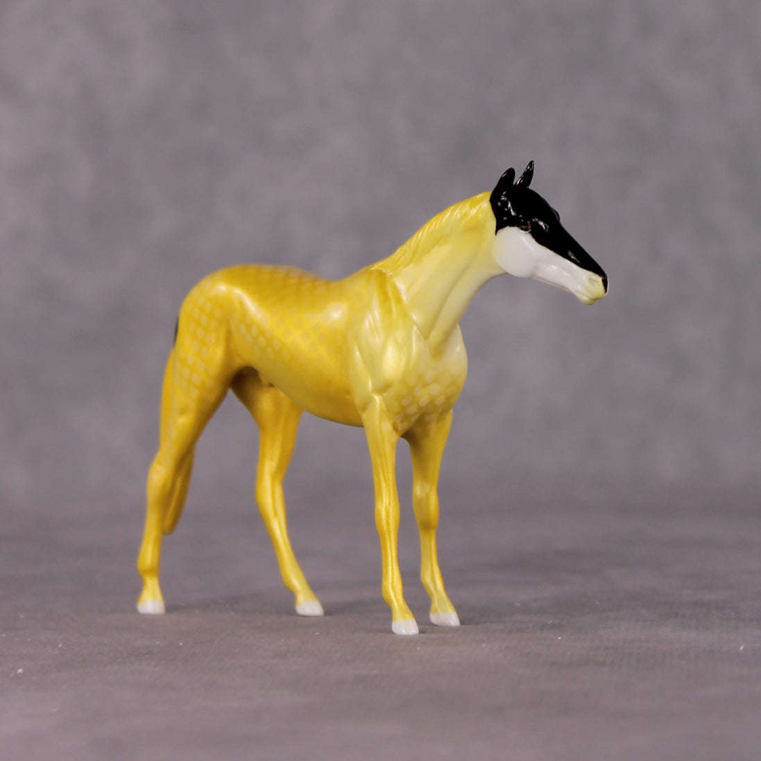 "Mr. Forcipiger Flavissimus" OOAK Glossy Yellow Longnose Butterfly Fish Inspired Thoroughbred Chip by Jess Hamill