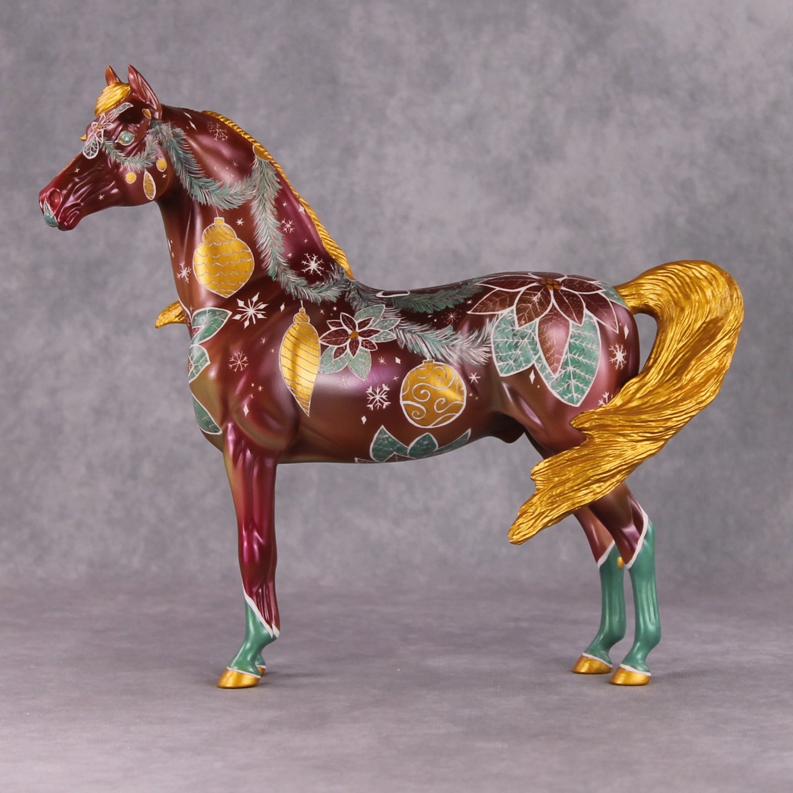 Get to the Poinsettia OOAK Etched Christmas Deco Morgan Painted By Kristen Cermele HS24 Best Offer