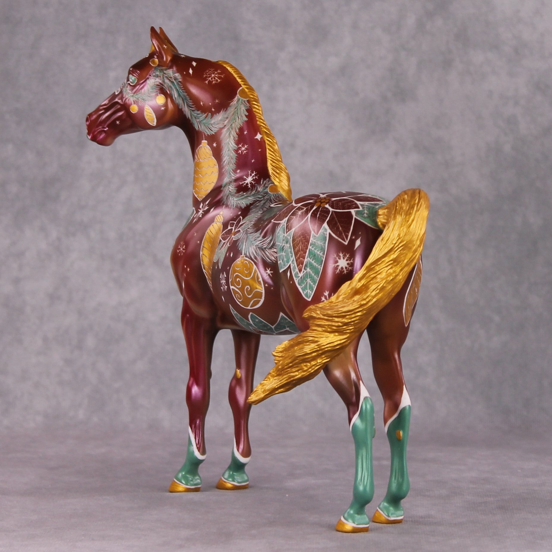 Get to the Poinsettia OOAK Etched Christmas Deco Morgan Painted By Kristen Cermele HS24 Best Offer