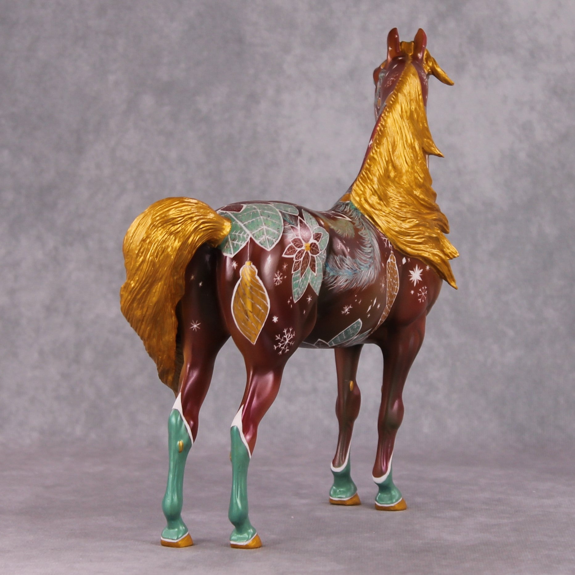 Get to the Poinsettia OOAK Etched Christmas Deco Morgan Painted By Kristen Cermele HS24 Best Offer