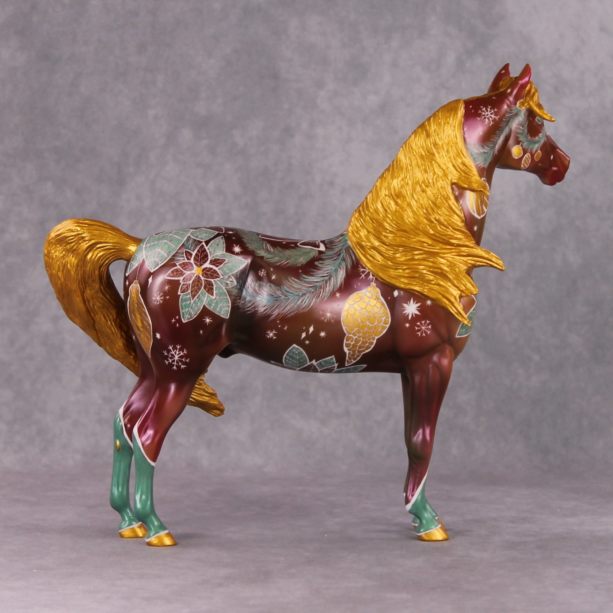 Get to the Poinsettia OOAK Etched Christmas Deco Morgan Painted By Kristen Cermele HS24 Best Offer