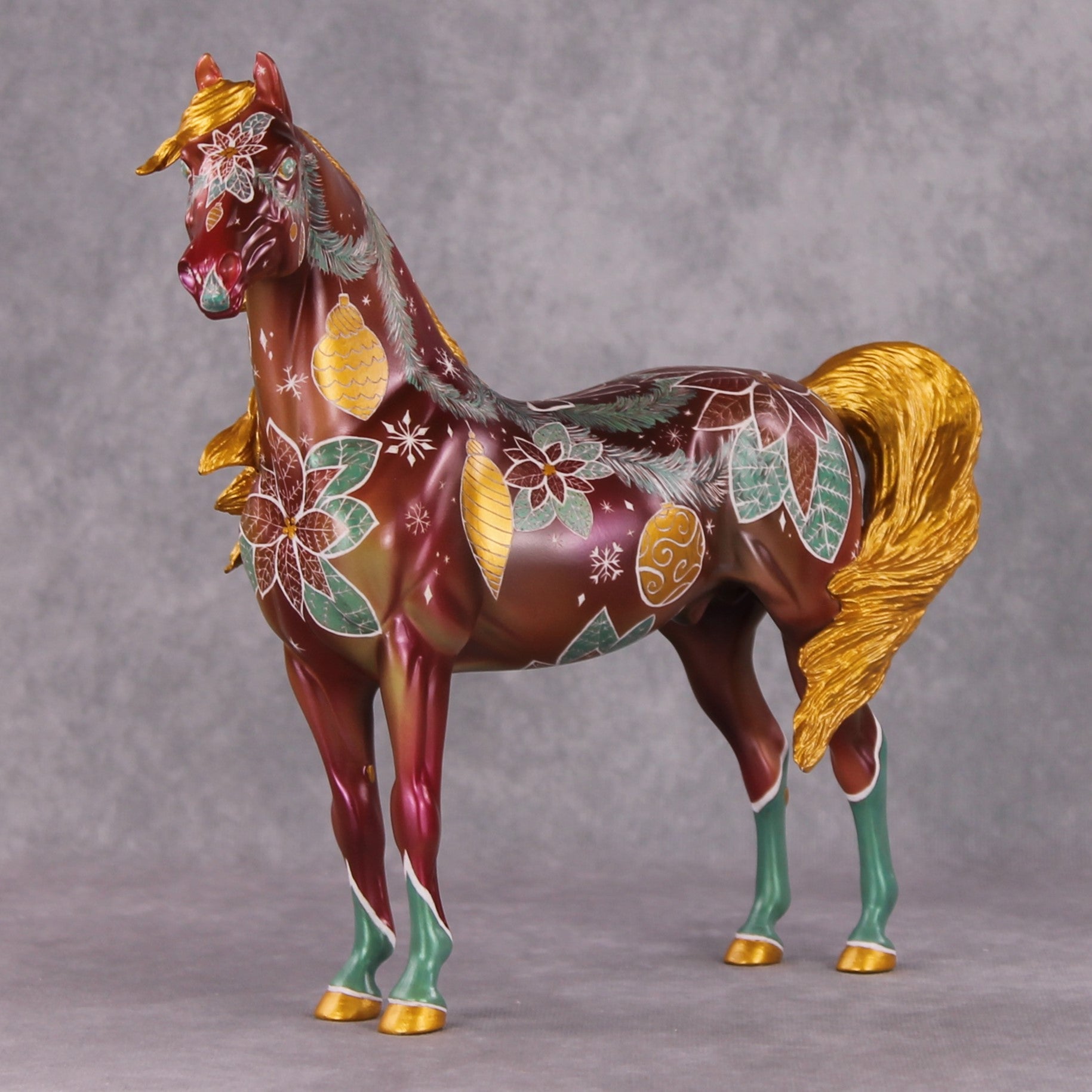 Get to the Poinsettia OOAK Etched Christmas Deco Morgan Painted By Kristen Cermele HS24 Best Offer