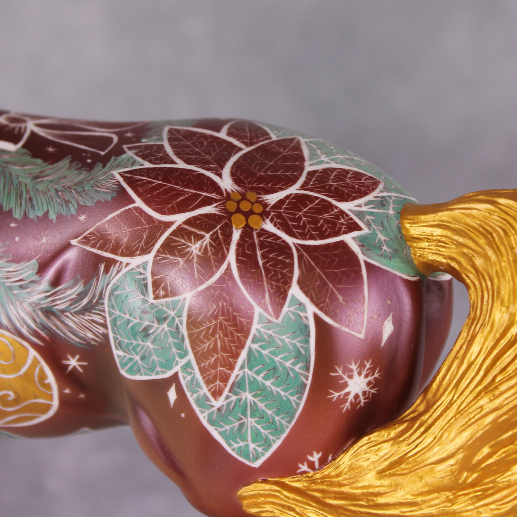 Get to the Poinsettia OOAK Etched Christmas Deco Morgan Painted By Kristen Cermele HS24 Best Offer