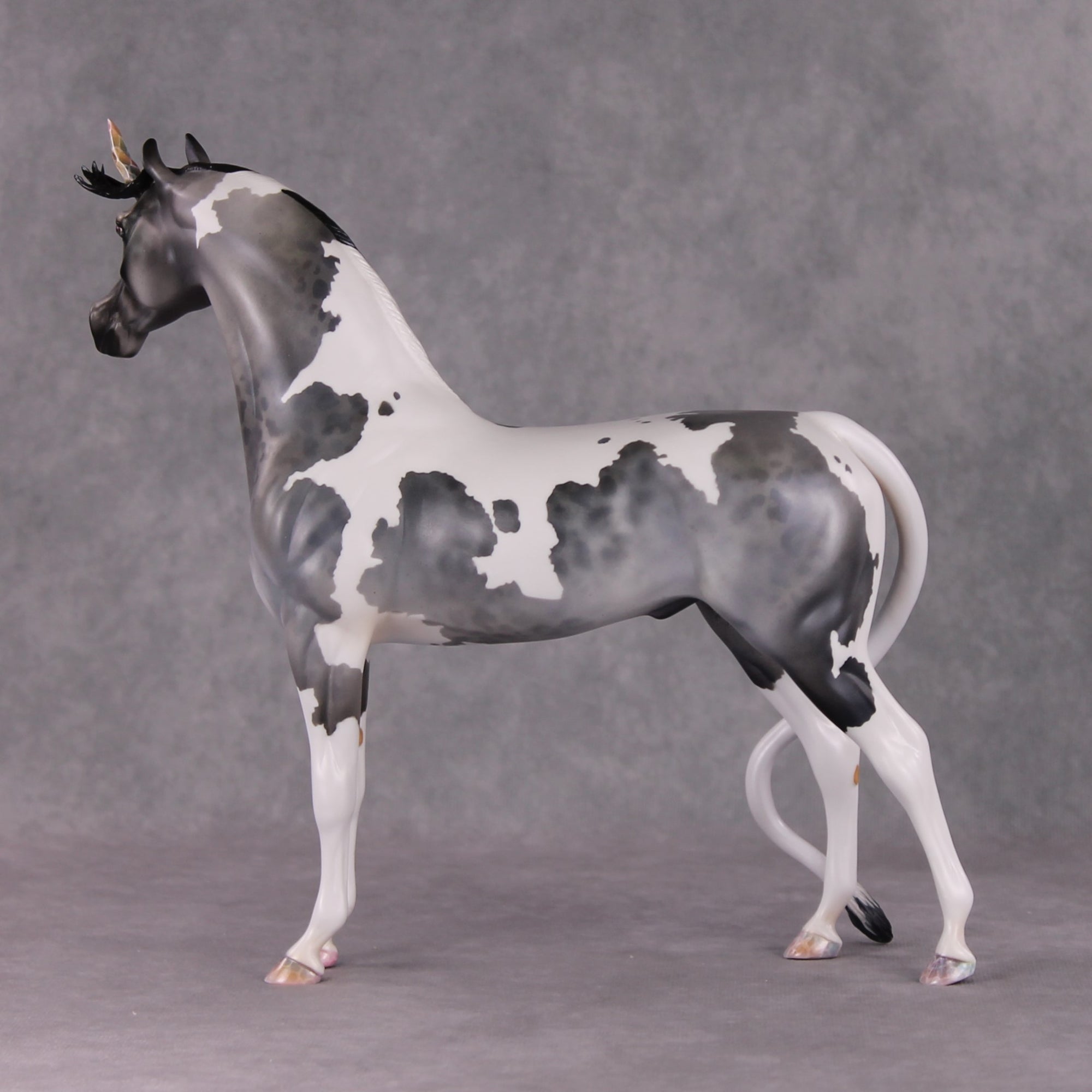 Bijou OOAK Fantasy Grey Gemstone Arabian Unicorn Painted By Jess Hamill HS24 Best Offer