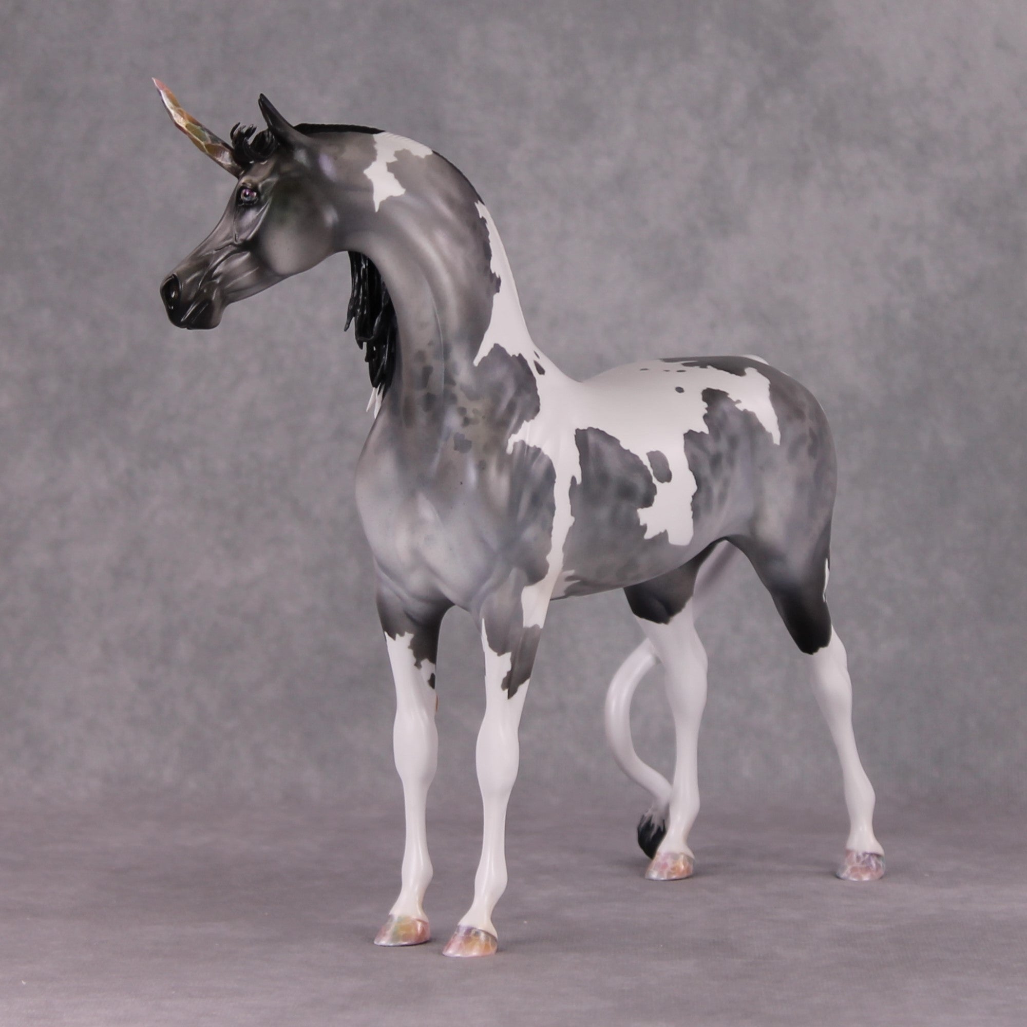 Bijou OOAK Fantasy Grey Gemstone Arabian Unicorn Painted By Jess Hamill HS24 Best Offer