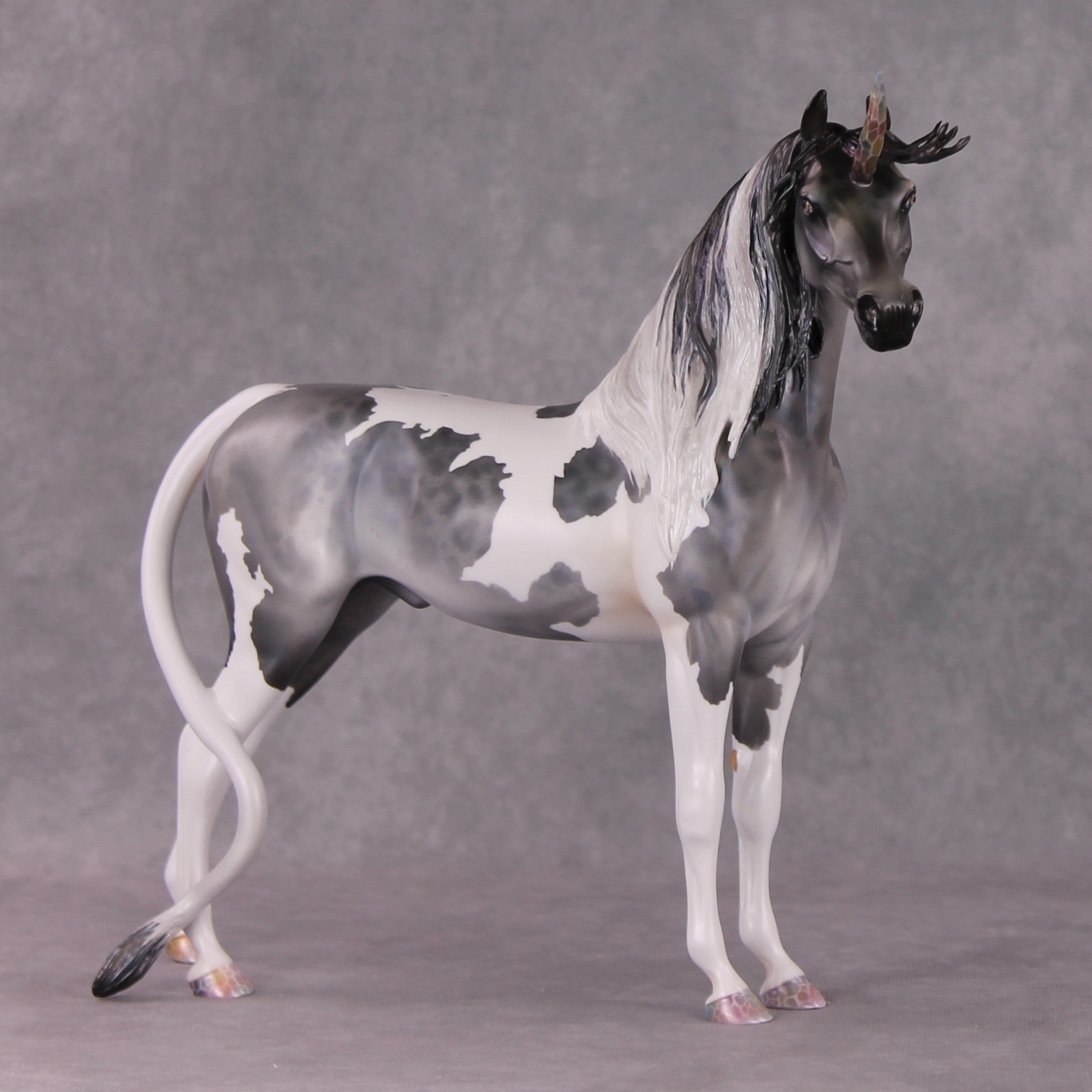 Bijou OOAK Fantasy Grey Gemstone Arabian Unicorn Painted By Jess Hamill HS24 Best Offer