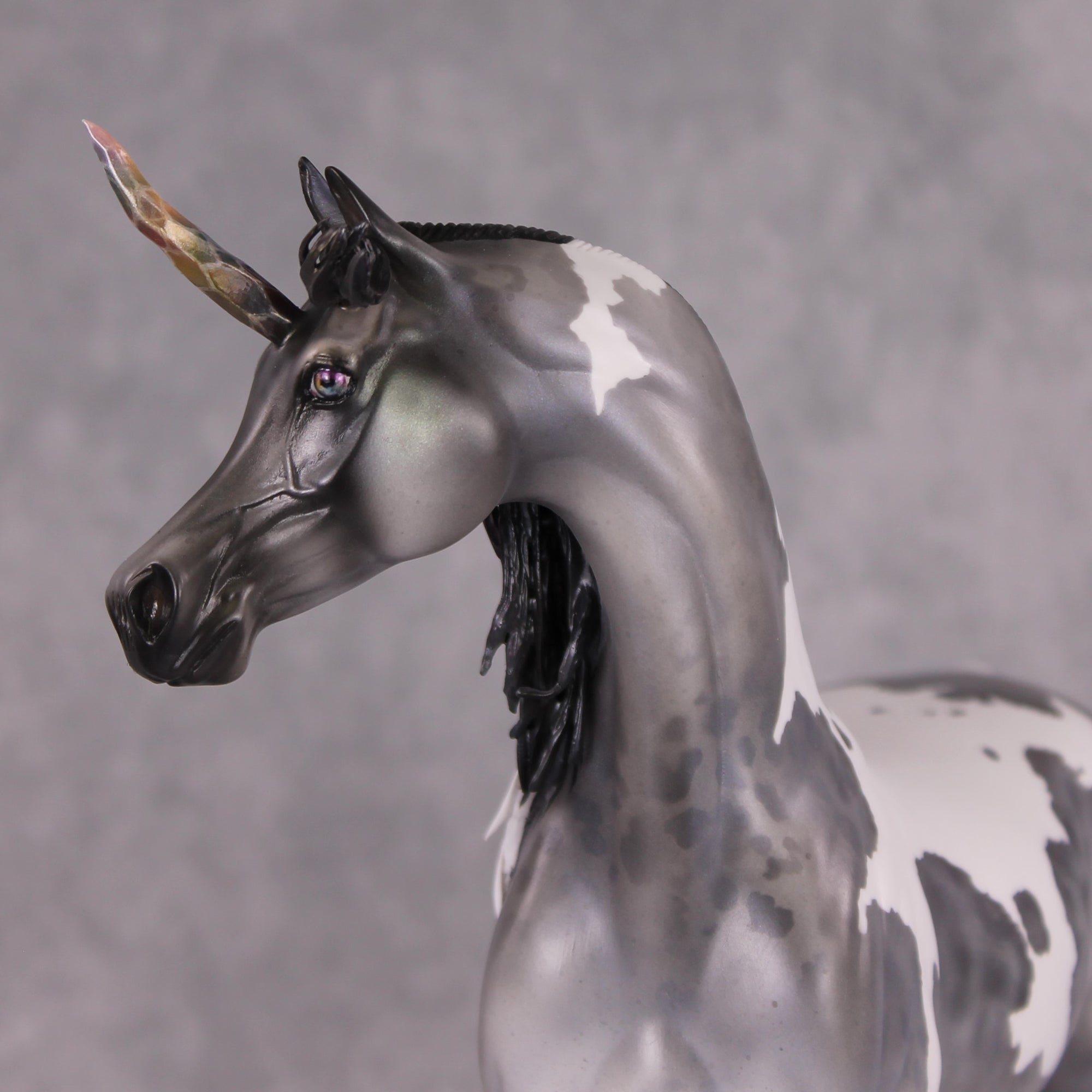 Bijou OOAK Fantasy Grey Gemstone Arabian Unicorn Painted By Jess Hamill HS24 Best Offer