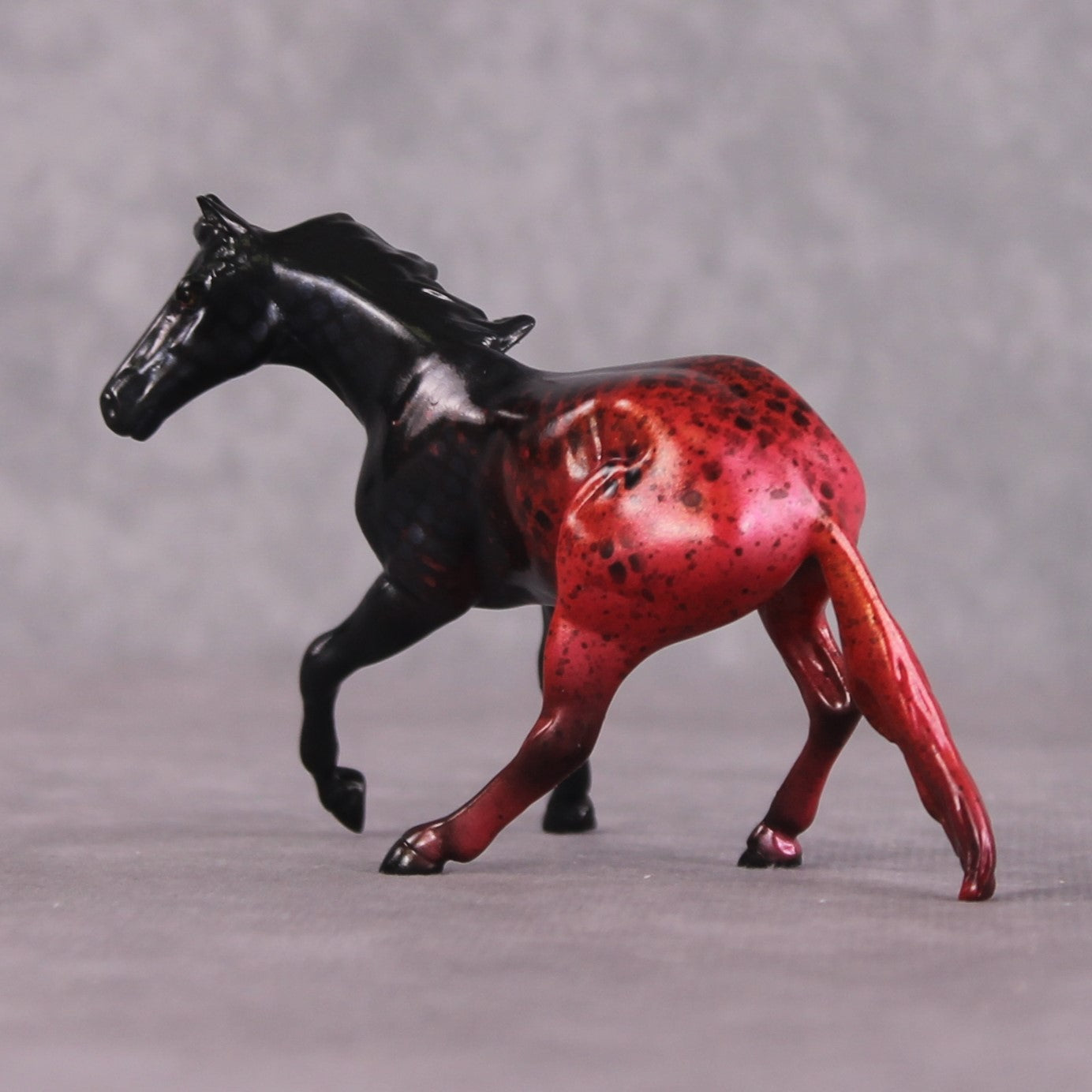 "Half Black Red" OOAK Glossy Guppy Fish Inspired Cutter Chip by Jess Hamill