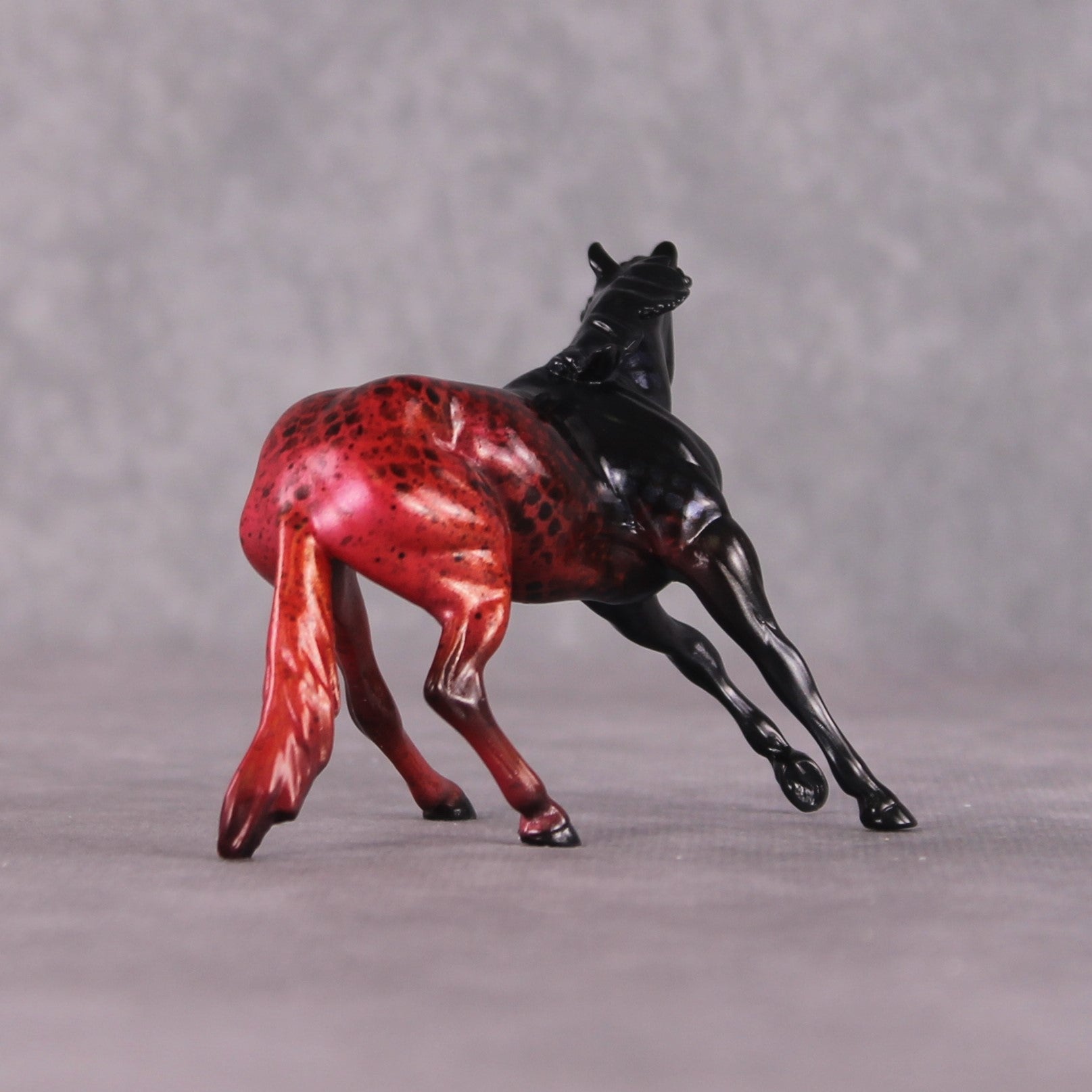 "Half Black Red" OOAK Glossy Guppy Fish Inspired Cutter Chip by Jess Hamill