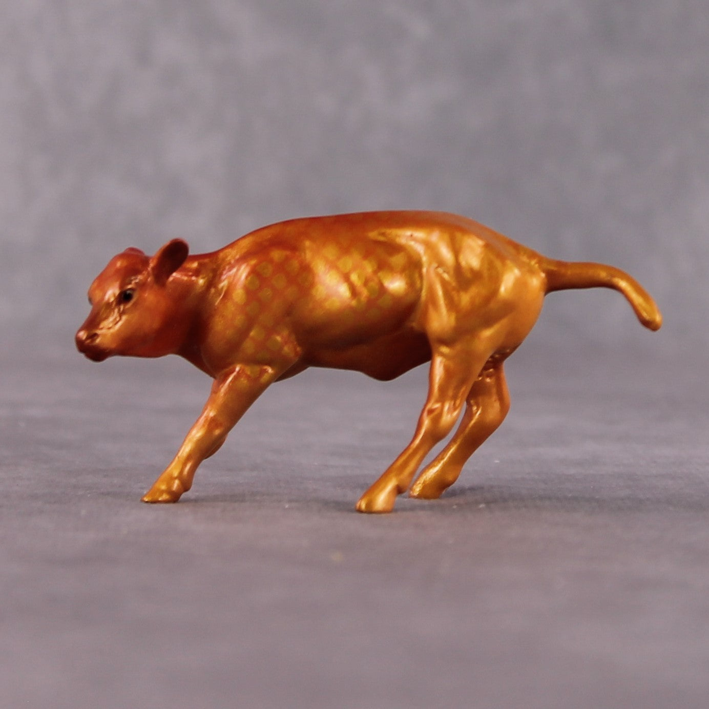"Shimmer OOAK Glossy Gold Fish Inspired Calf Chip by Jess Hamill