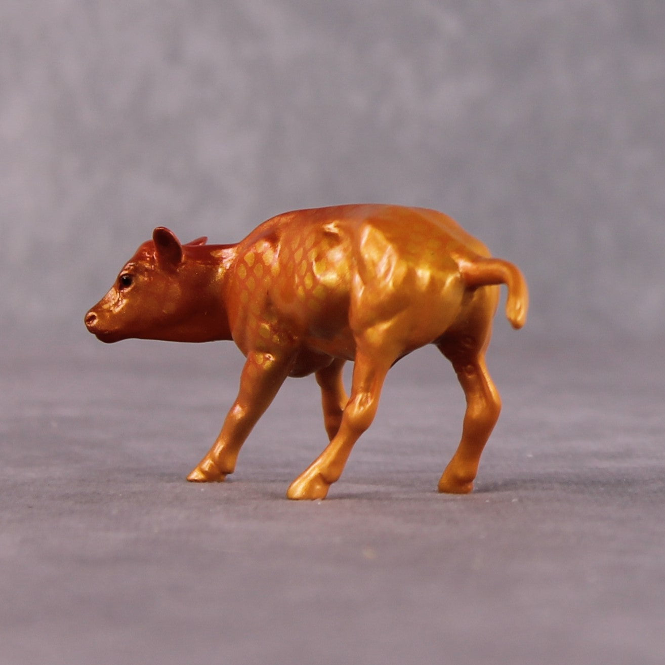 "Shimmer OOAK Glossy Gold Fish Inspired Calf Chip by Jess Hamill