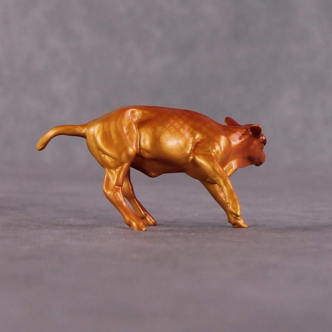 "Shimmer OOAK Glossy Gold Fish Inspired Calf Chip by Jess Hamill