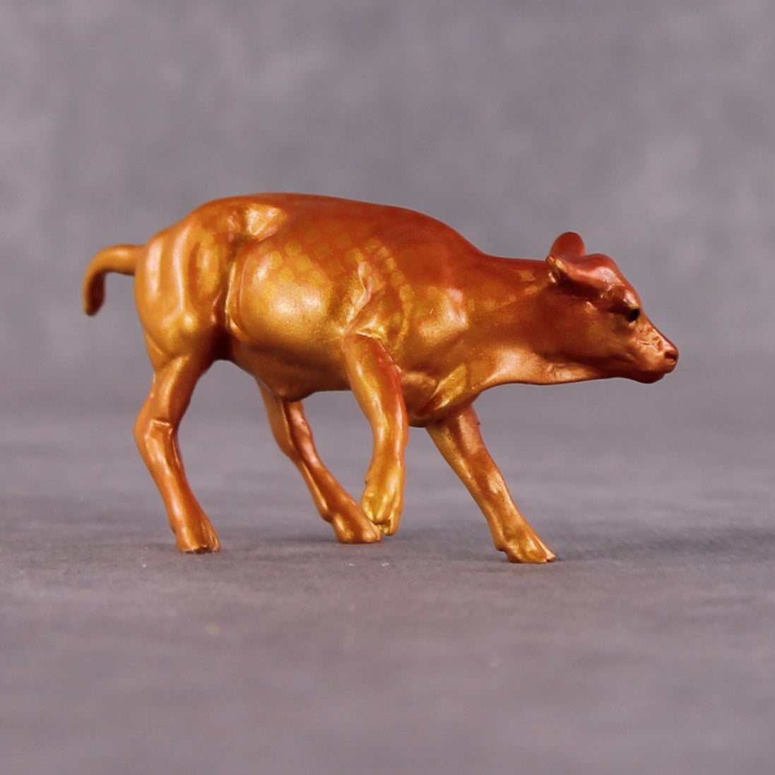 "Shimmer OOAK Glossy Gold Fish Inspired Calf Chip by Jess Hamill