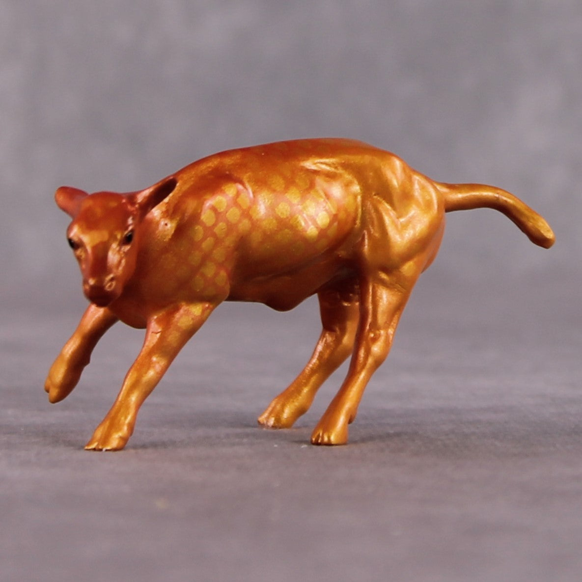 "Shimmer OOAK Glossy Gold Fish Inspired Calf Chip by Jess Hamill
