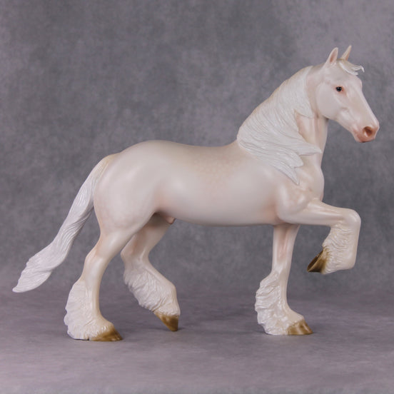 Winter's Touch OOAK Dappled Cremello Trotting Draft By Ashley Palmer HS24 MHP Auction Piece