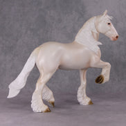 Winter's Touch OOAK Dappled Cremello Trotting Draft By Ashley Palmer HS24 MHP Auction Piece