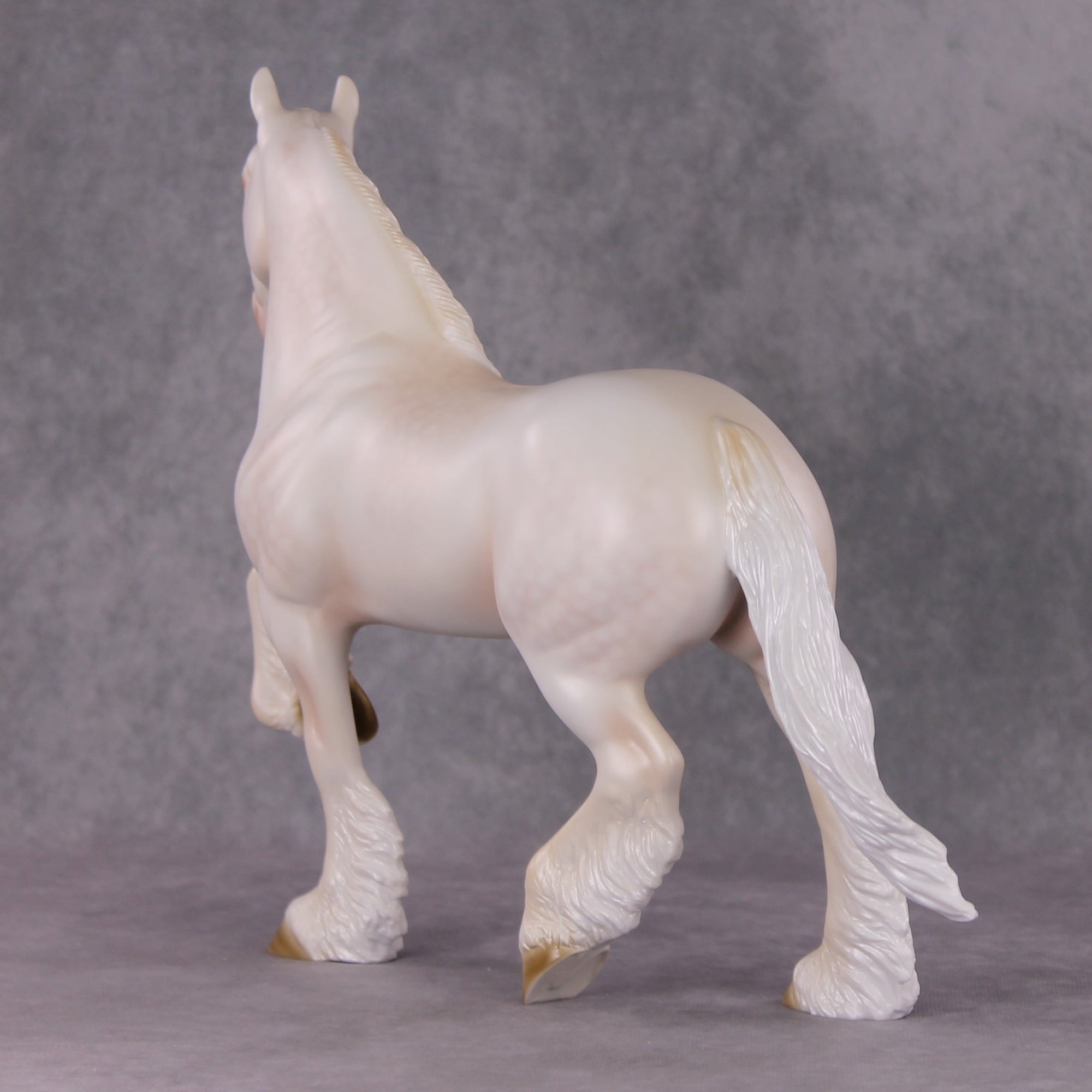 Winter&#39;s Touch OOAK Dappled Cremello Trotting Draft By Ashley Palmer HS24 MHP Auction Piece