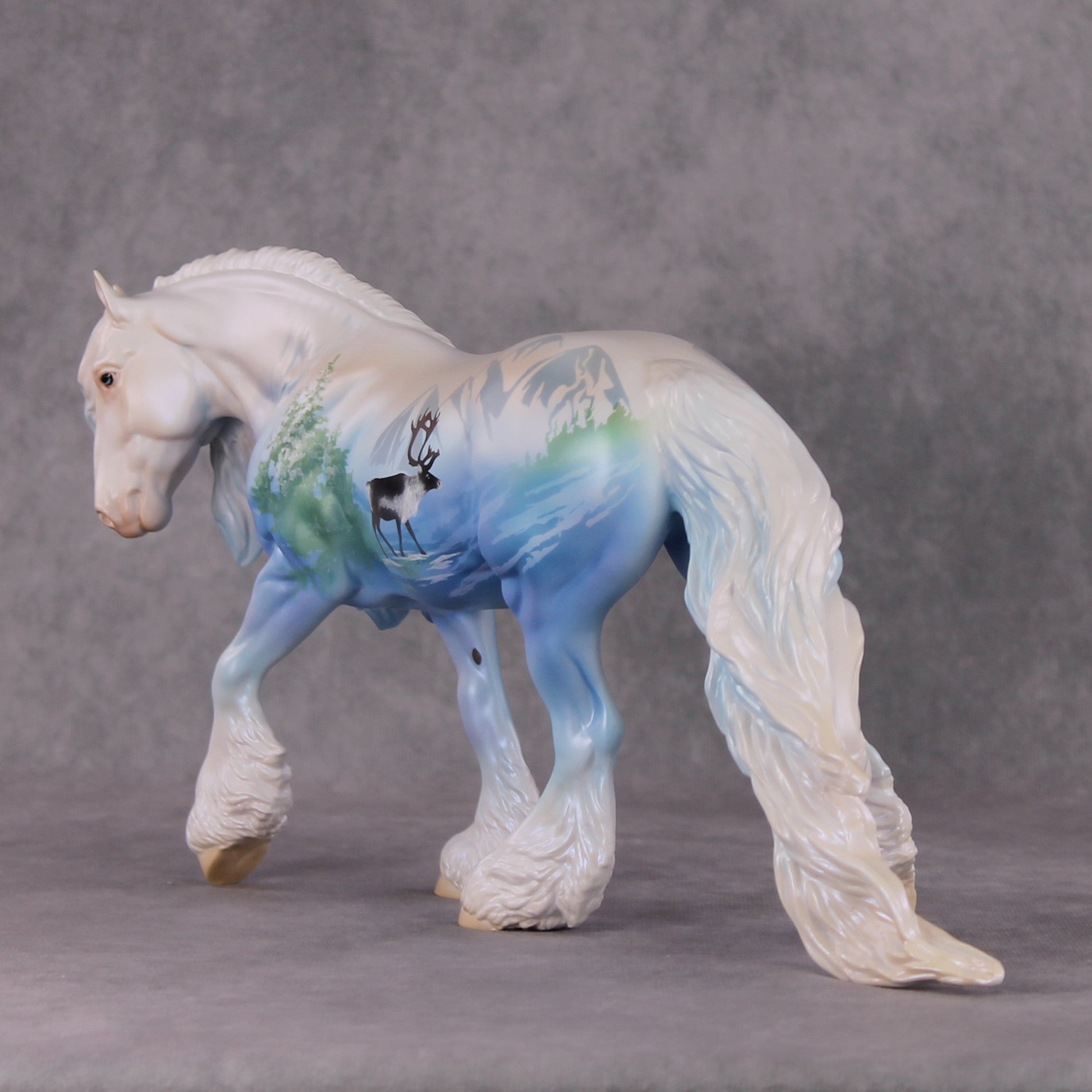 Akilinik OOAK Reindeer Deco Irish Cob By Jess Hamill HS24 MHP Auction Piece