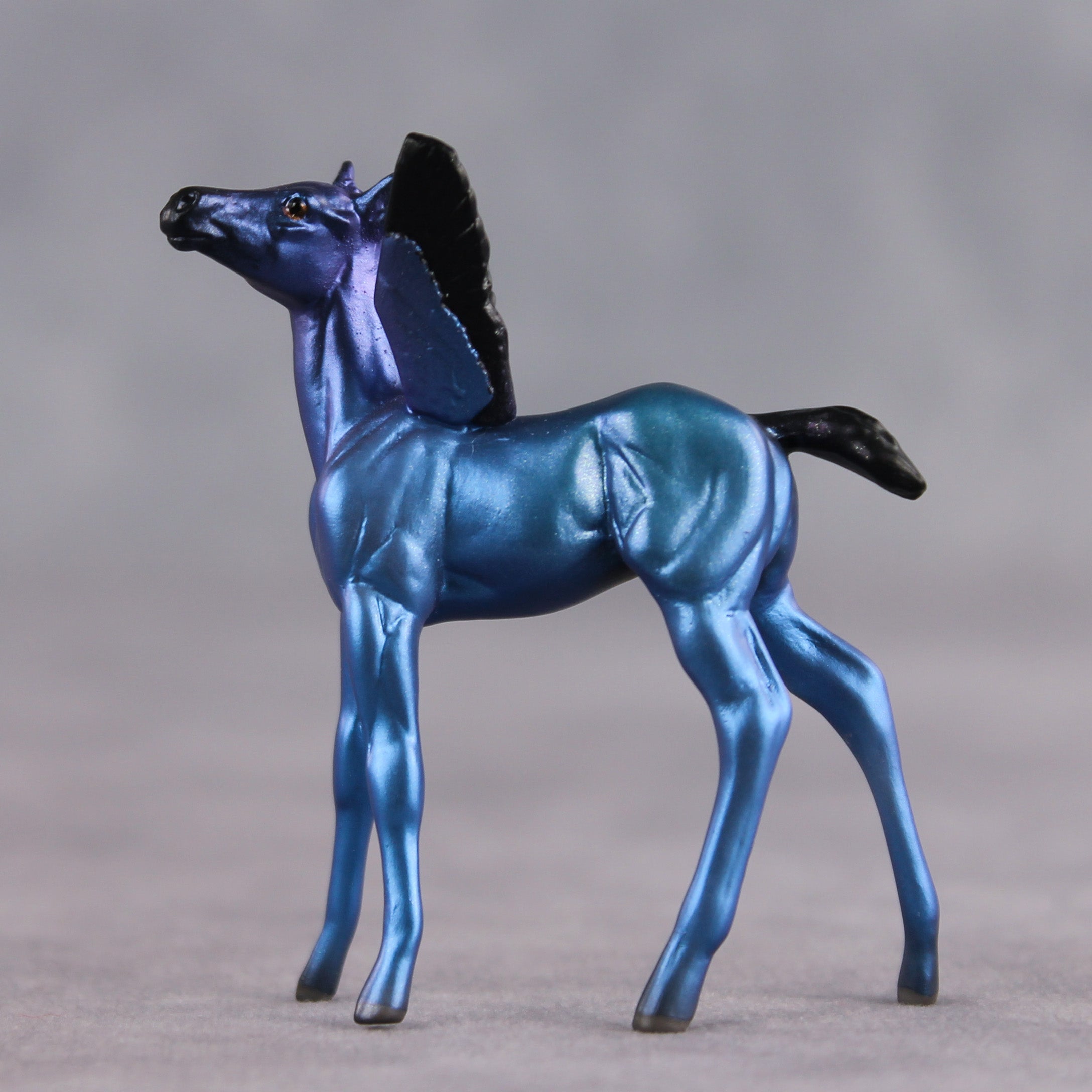 Electric Blue OOAK FCM Chip Foal by Angela Marleau FTF26