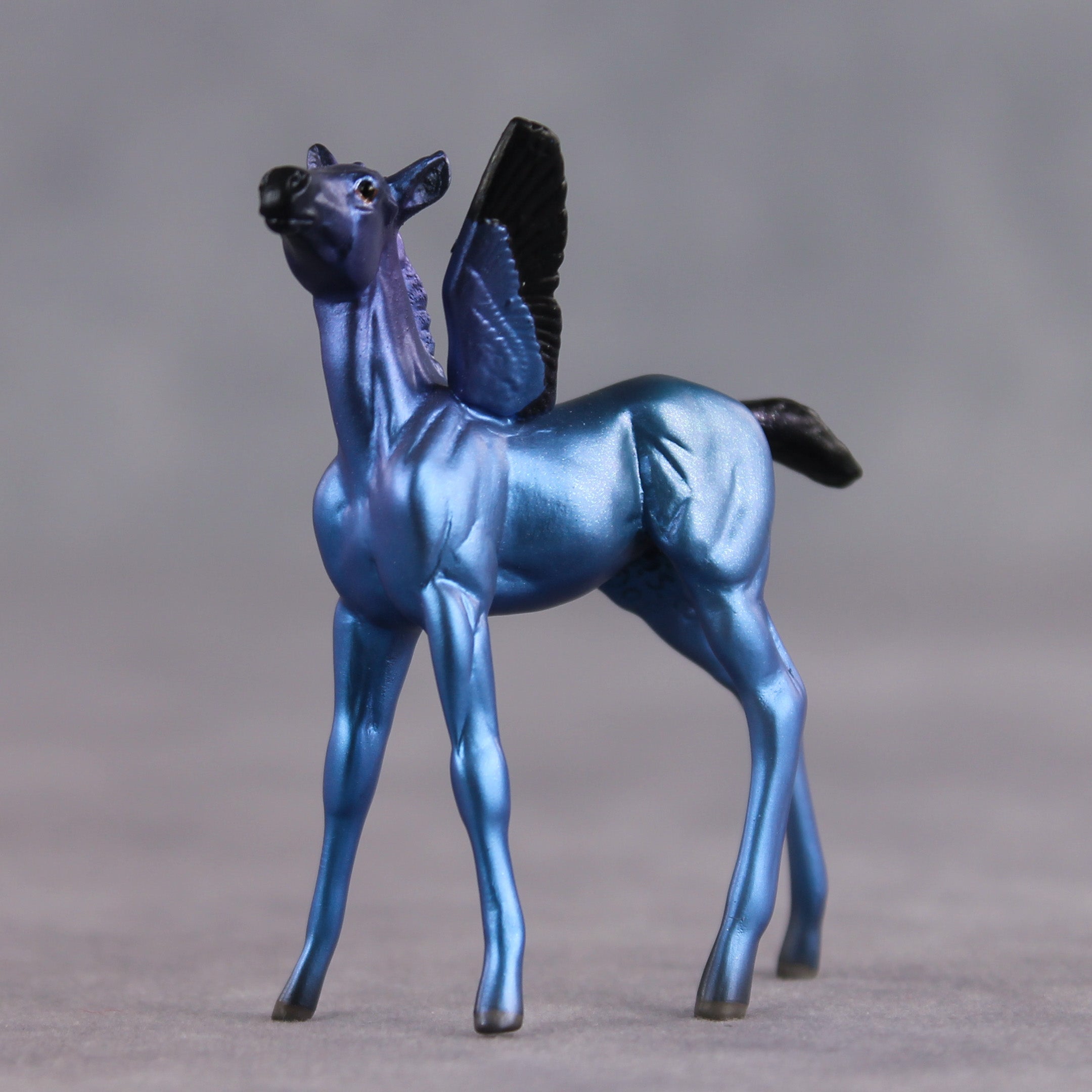 Electric Blue OOAK FCM Chip Foal by Angela Marleau FTF26