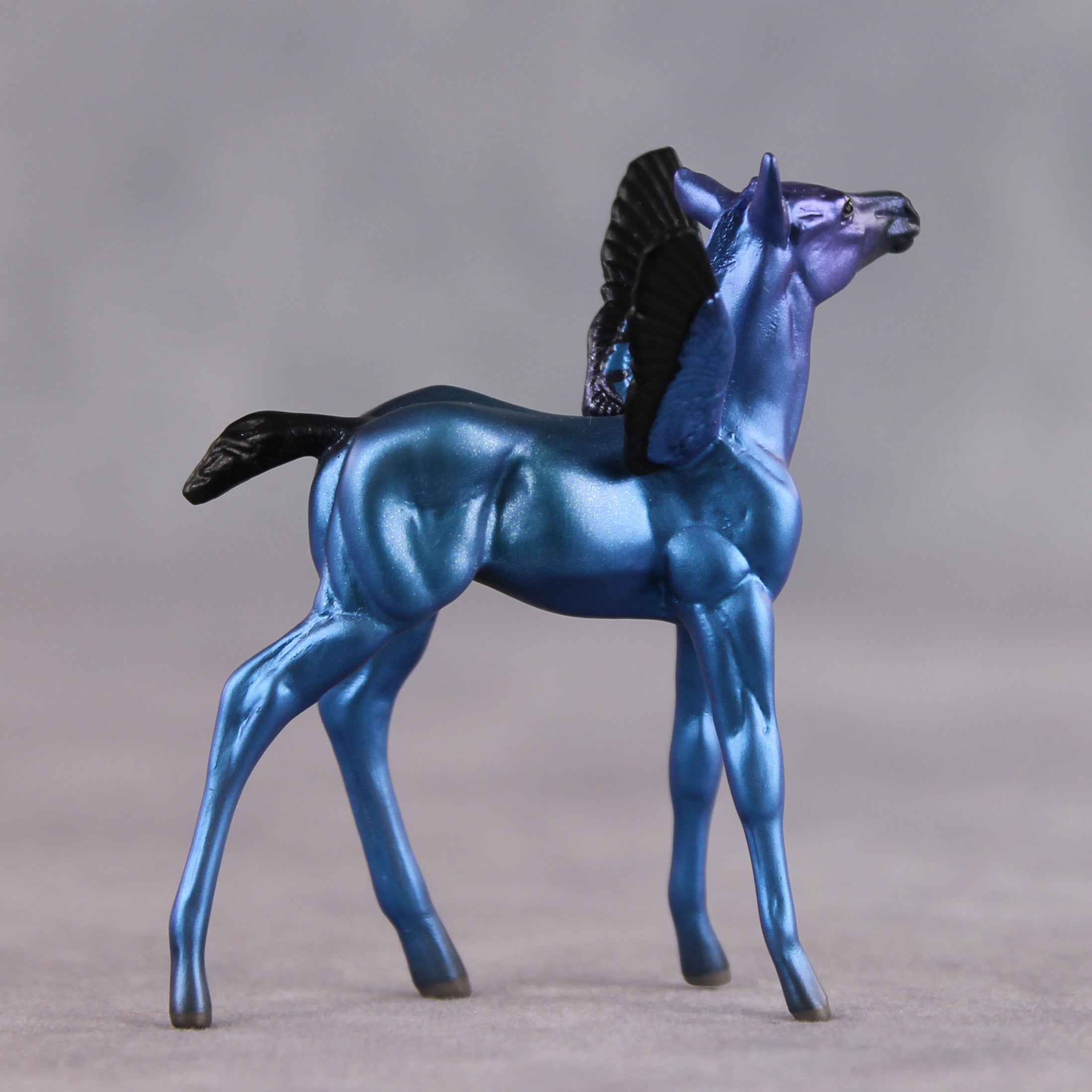 Electric Blue OOAK FCM Chip Foal by Angela Marleau FTF26